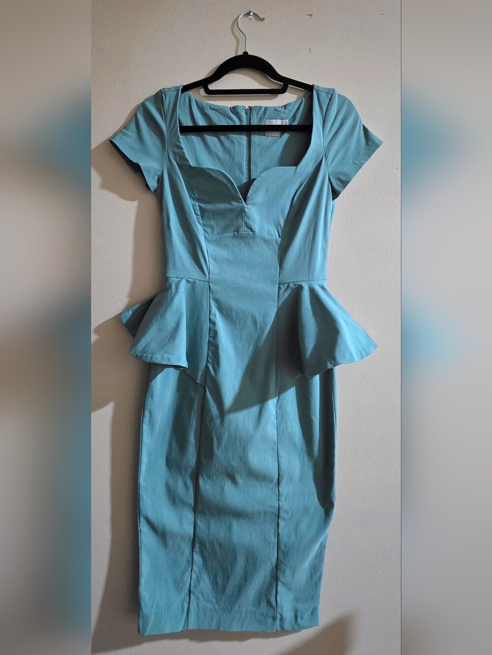 ASOS Teal Peplum Midi Dress